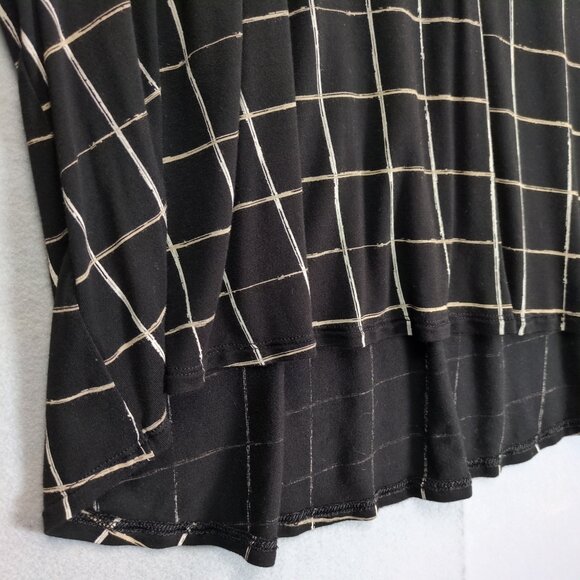 Evri Modern Tee Women's Plus Size 2X Black Grid Stretch Oversize Rayon Shirt Top - Picture 6 of 6